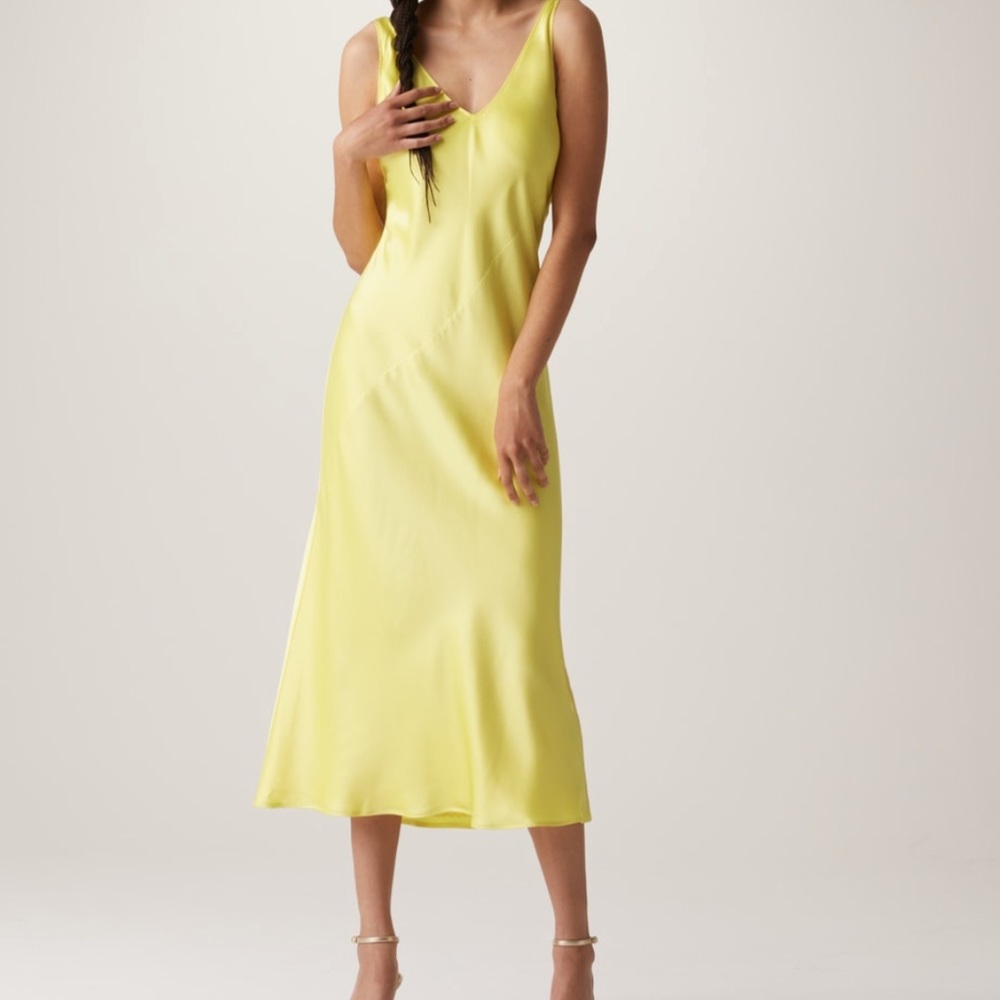 Italic Sarah Silk V-Neck Slip Dress (S)